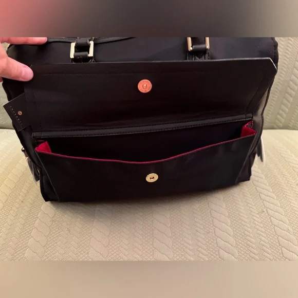 Travanti Work Tote Bag Black w/Red Lining NWT - Picture 6 of 16